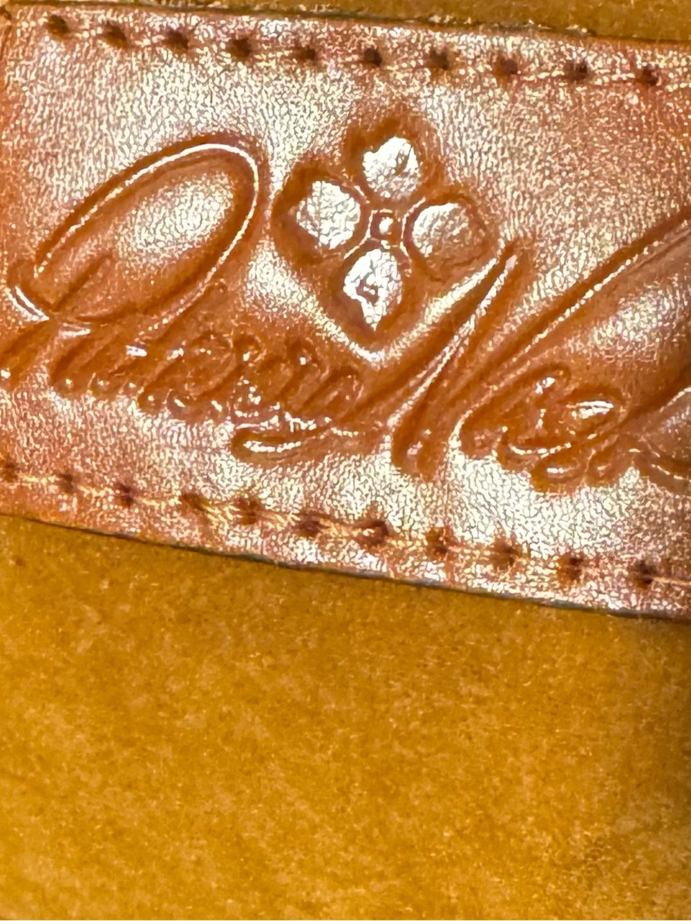Patricia Nash Analia Tooled Leather Crossbody Tote in Safflower Blue! GUC! - Picture 9 of 12